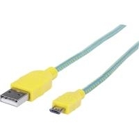 Manhattan USB Kabel A -> micro B St/St 1.0m grün/gelb (352710)