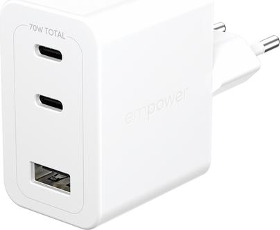 PanzerGlass empower Turbo 70W Multiple Charger inkl. 2x USB-C+ USB-A EU Plug (EM31479)