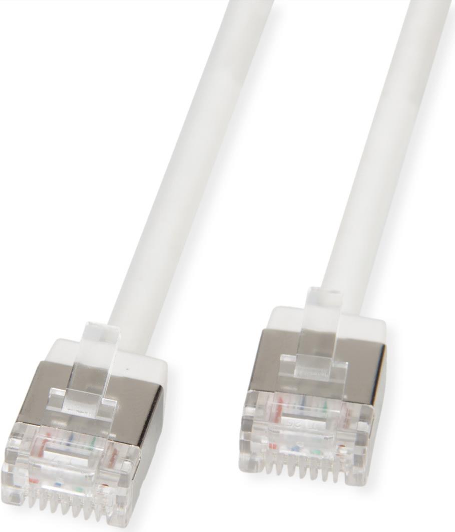 ROLINE U/FTP Patchkabel Kat.6A Ultra- kurzer RJ45 weiss 0.5m (21.15.4570)