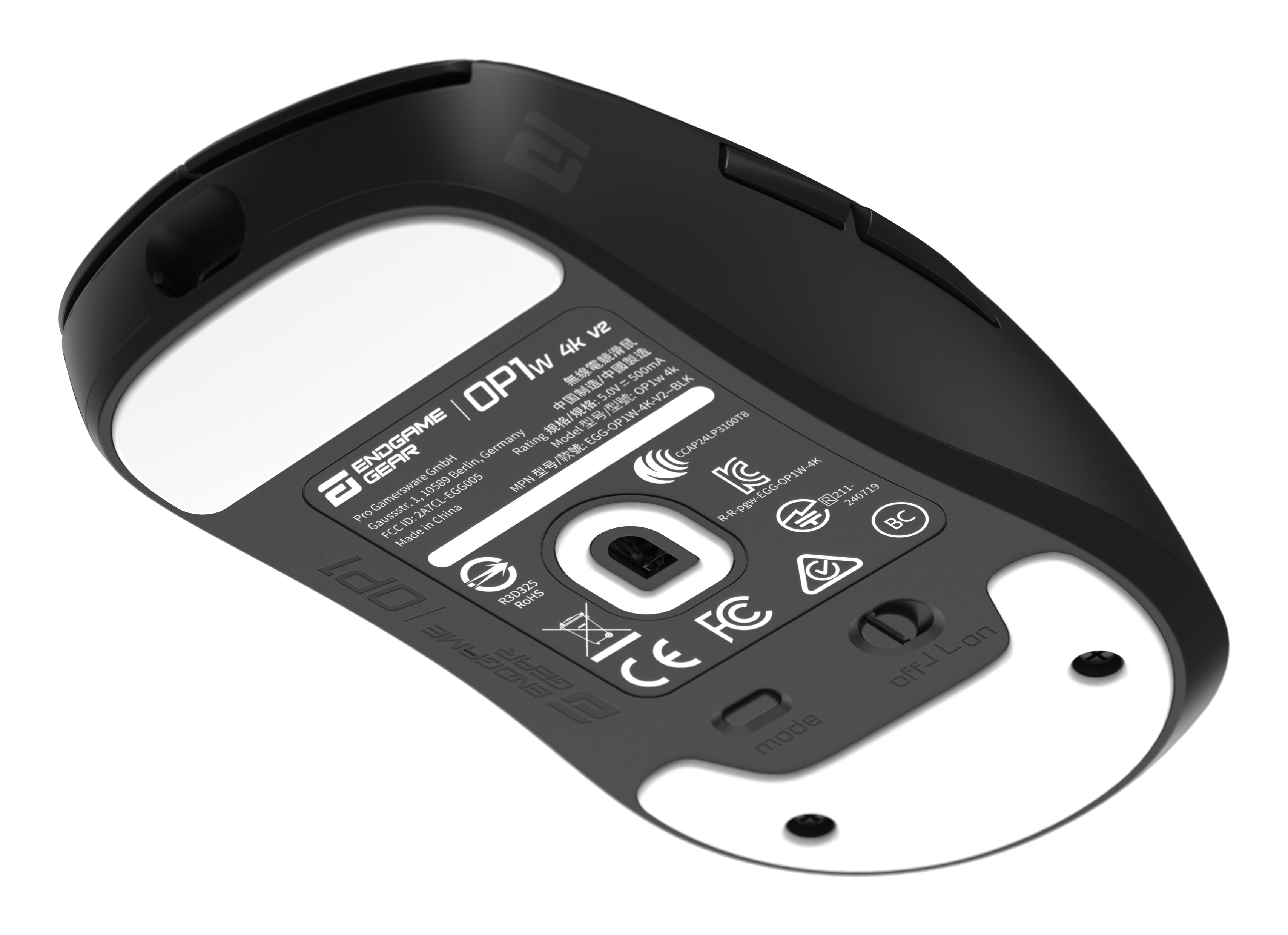 Endgame Gear OP1w 4k v2 Wireless Gaming-Maus, 30.000 DPI, 4.000Hz, Schwarz