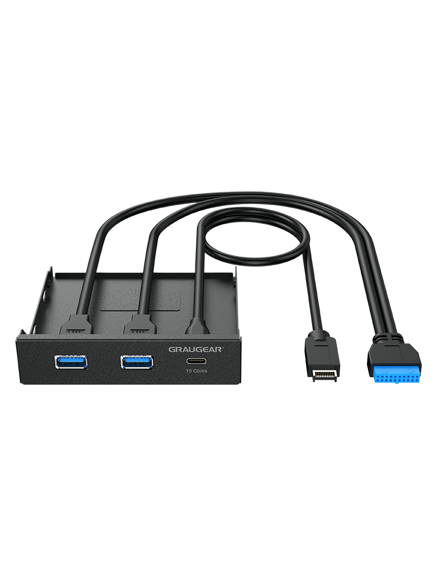 GrauGear G-MP01 USB-Hub Multi Front Panel USB 3.2 Gen2 Type-C Schwarz