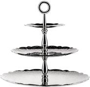 Alessi MW52/3 Dressed for X-Mas Etagere aus Edelstahl mit Reliefdekor, Stahl (MW52/3)