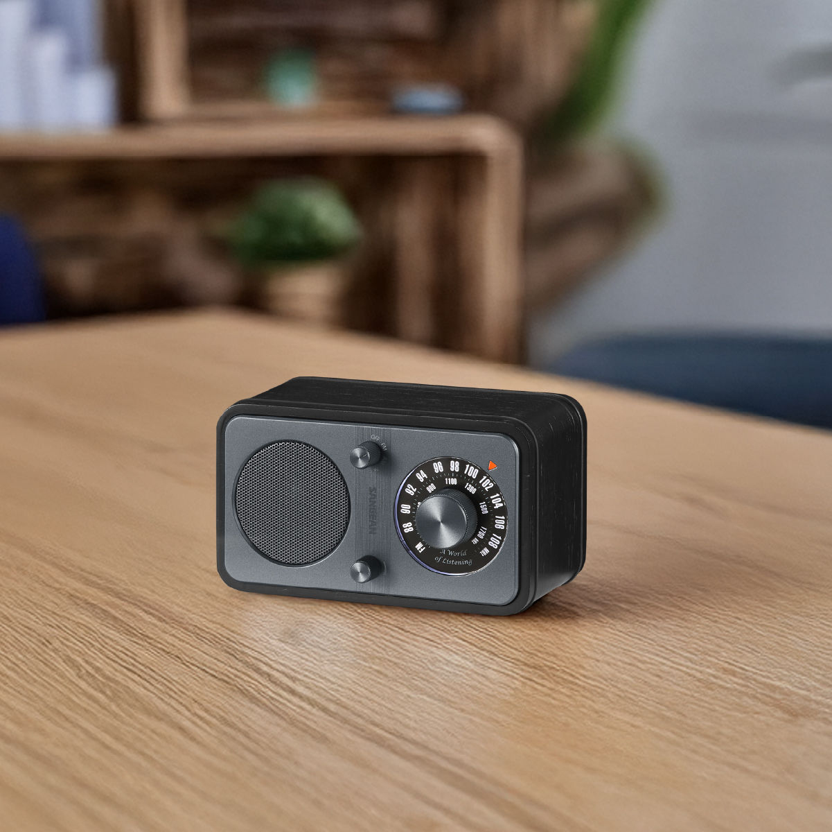 Sangean WR-9 Tragbares FM/AM-Radio Echtholz Bluetooth 8W Midnight Oak