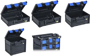 allit Aufbewahrungsbox EuroPlus MetaBox 118, schwarz/blau aus ABS-Kunststoff, sicheres Kopplungssystem zum schnellen - 1 Stück (454410)