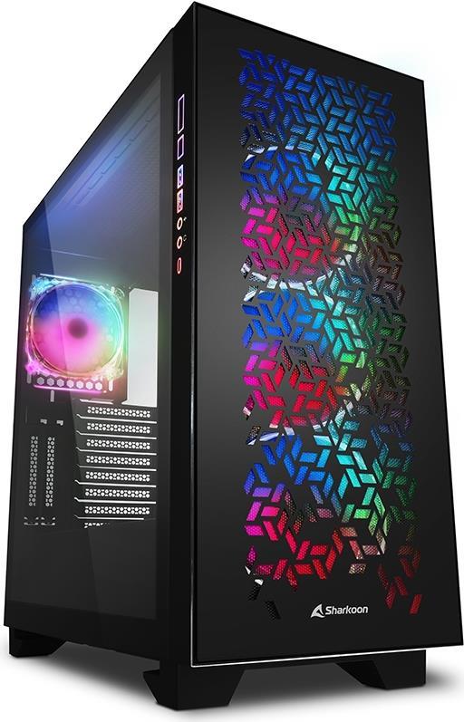 Sharkoon ELITE SHARK CA300H - Tower - PC - Schwarz - ATX - EATX - micro ATX - Mini-ITX - Rot/Grün/Blau - Taschenlüfter (4044951030156)