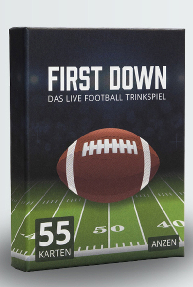 Anzen FIRST DOWN – Das Live Football Trinkspiel, 55 Karten, Mehrfarbig