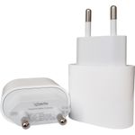 PowerRay Charger PR-2347 for iPhone, EU Spec 2 Pin with CE USB C, 20 W, 3A, white, Bulk (PR-2347)