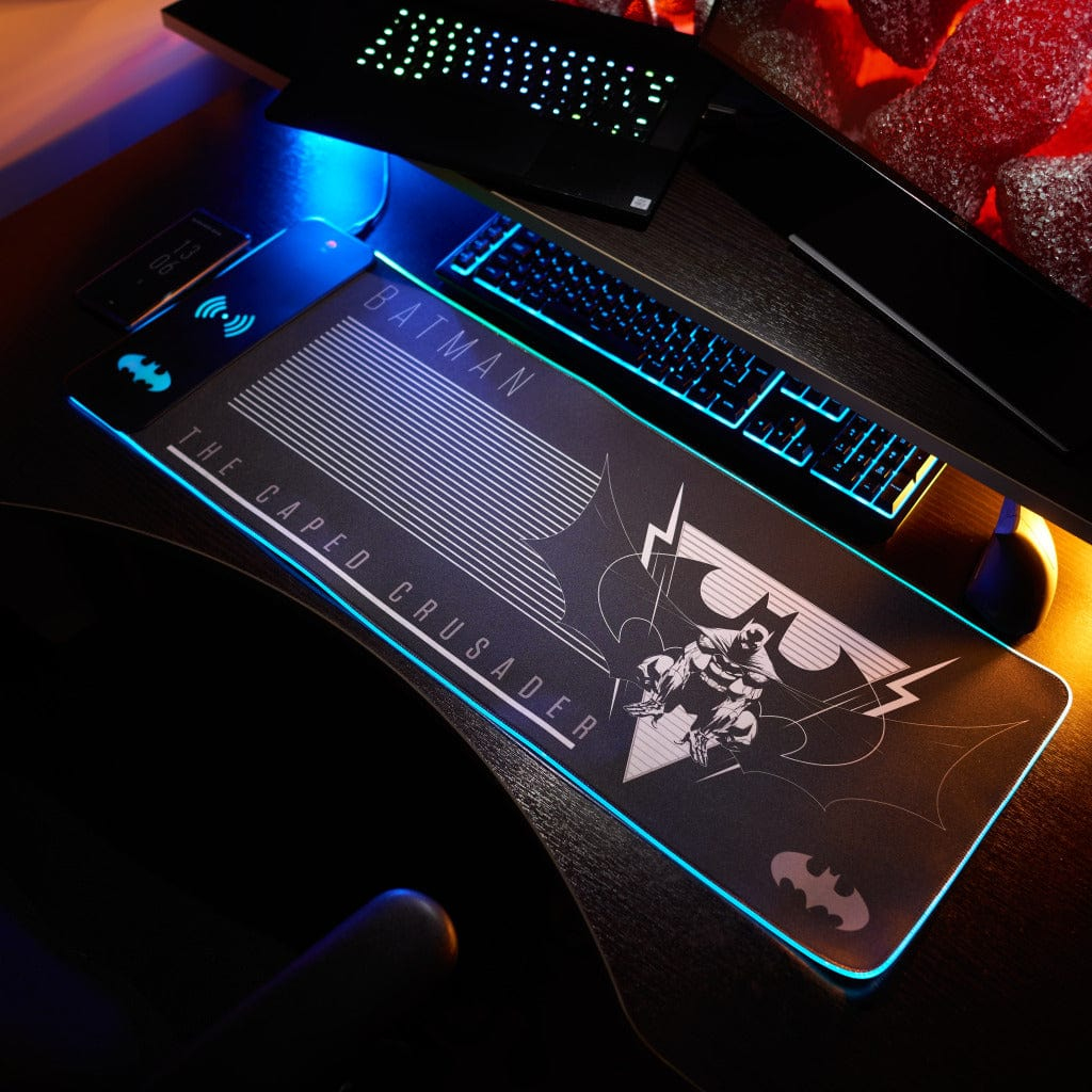 Numskull Gaming-Mauspad DC Comics Batman mit Wireless Charge 80x30 cm Blau, Mehrfarbig, Rot