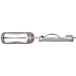 Bradas Viereckregner WHITE LINE, 18 Düsen, grau/orange Rasensprenger für mittelgroße Flächen, Schieberegler für - 1 Stück (WL-Z24)