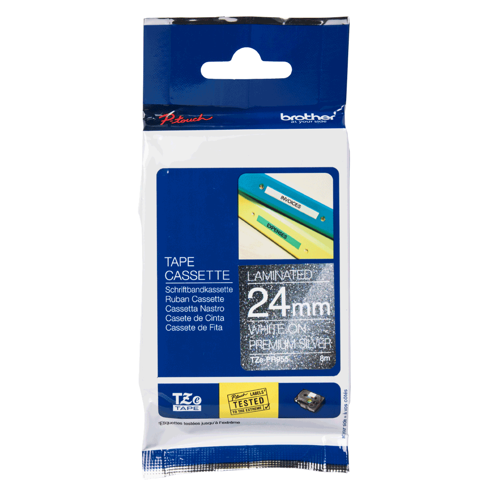 Brother TZePR955 Premium Silber/Weiß (TZEPR955)