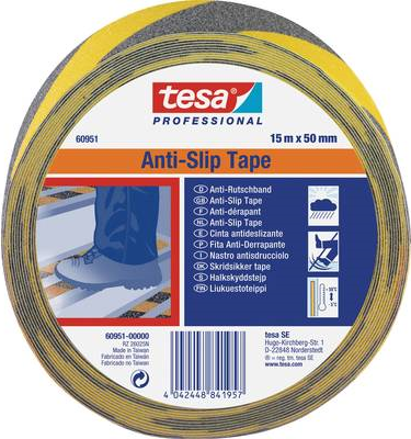 tesa Anti-Rutschband tesa® Anti-Rutsch 60951 Schwarz/Gelb (L x B) 15 m x 50 mm 60951-00000-00 1 Rolle(n) (60951-00000-00)