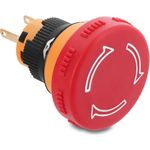 Delock Pilzkopf Taster zum Einbau 16 mm 2 x Lötanschluss Kunststoff 32 mm Ø (22117)