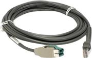 ZEBRA CABLE - SHIELDED USB: POWER PLUS CONNECTOR, 15FT. (4.6M), STRAIGHT, 12V (CBA-U35-S15ZBR)