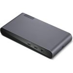 Lenovo USB-C Universal Business Dock. Übertragungstechnik: Kabelgebunden, Hostschnittstelle: 2 x USB 3.2 Gen 2 (3.1 Gen 2) Type-C. Produktfarbe: Grau, Auflösung (maximal, digital): 3840 x 2160 Pixel, Maximale Bildwiederholrate: 60 Hz. Energiequelle: Gleichstrom, Stromverbrauch (Standardbetrieb): 90 W. Unterstützt Windows-Betriebssysteme: Windows 10, Windows 11. Breite: 154 mm, Tiefe: 80 mm, Höhe: 24 mm (40B30090UK)