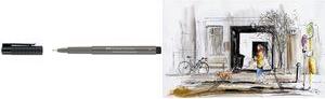 FABER-CASTELL Tuschestift PITT artist pen, warmgrau IV mit pigmentierter Zeichentusche, hoch lichtbeständig, - 1 Stück (167273)
