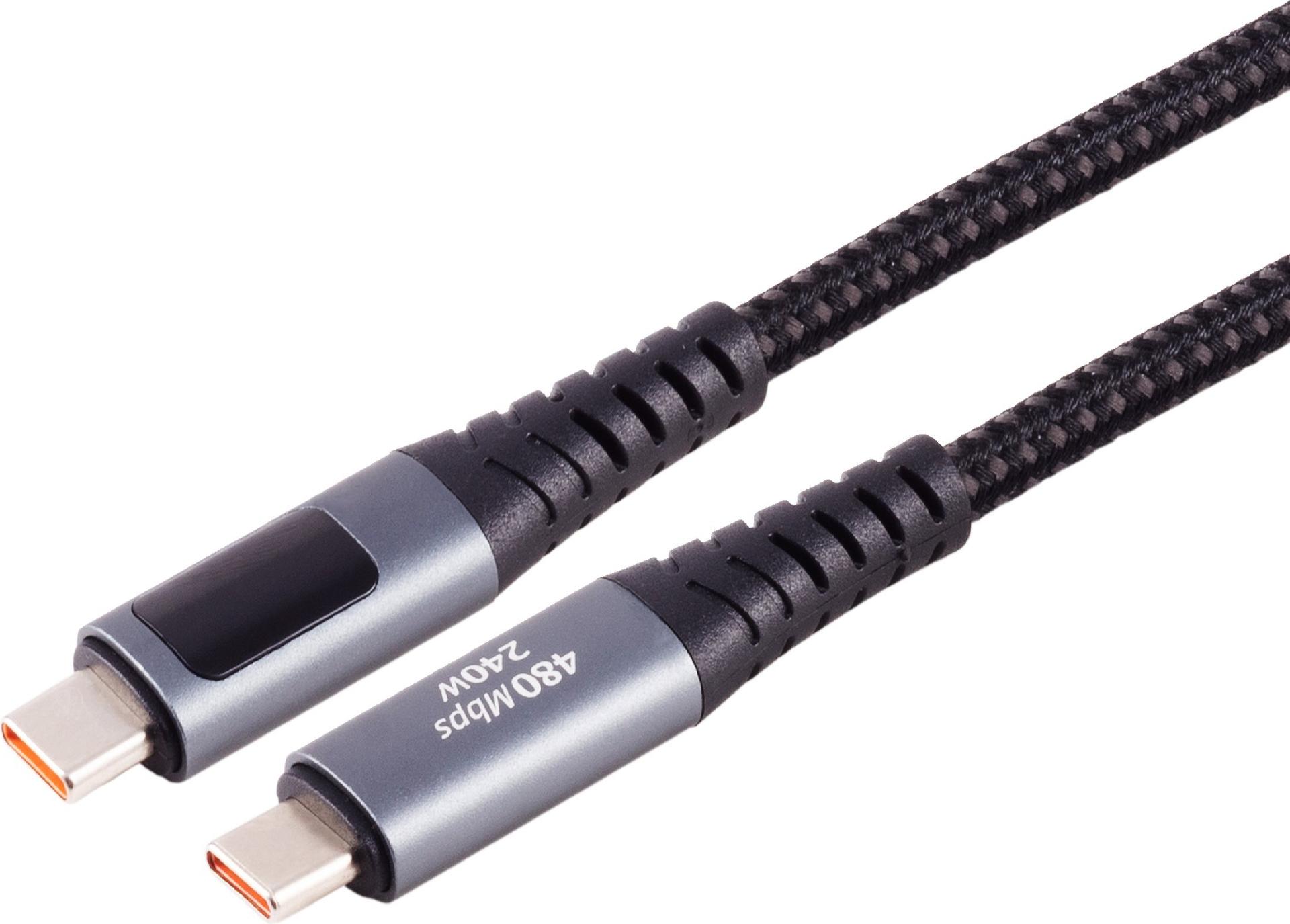 S/CONN maximum connectivity USB-C Ladekabel, 2.0, 240W PD, A/V/W Display, 2m (14-59035)