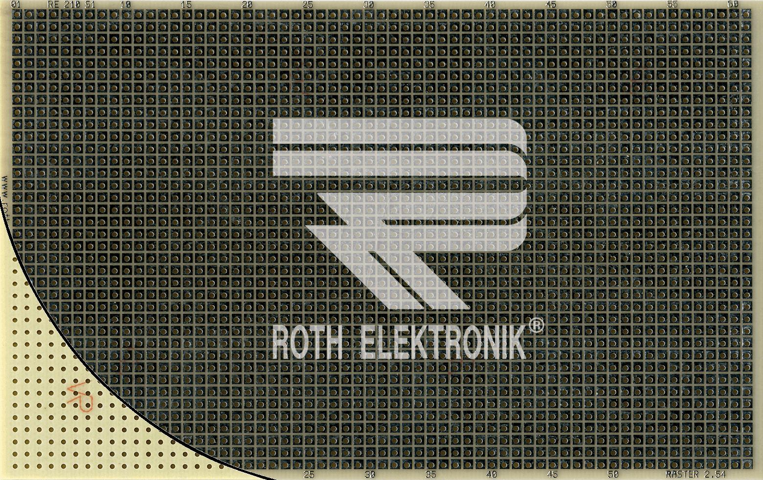 ROTH-ELEKTRONIK RE 210-S1 - Laborkarte CEM3 RM 2,54 mm 100 x 160 mm (RE210-S1)
