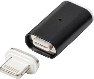 Renkforce USB-C™ Buchse, Apple Lightning Stecker Schwarz magnetischer Stecker (RF-4746078)