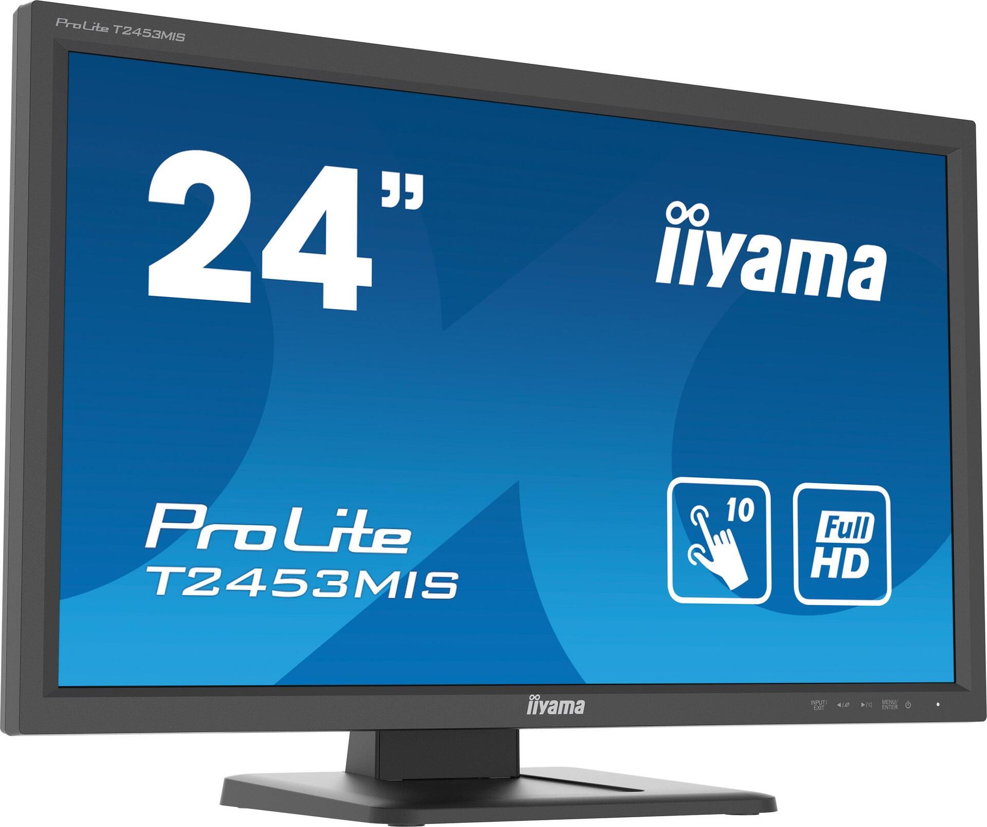 iiyama ProLite T2453MIS-B1 Touchscreen-Monitor 59,9 cm (23.6" ) 1920 x 1080 Pixel Multitouch Multi-Nutzer Schwarz (T2453MIS-B1)