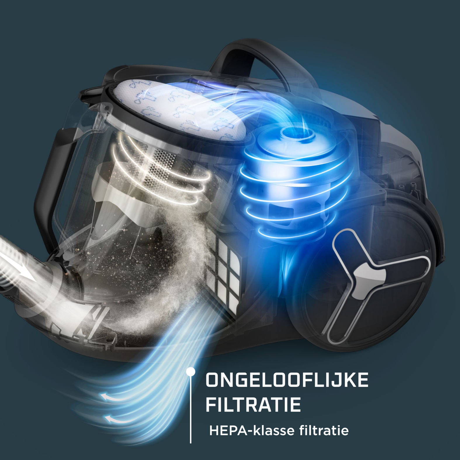 Rowenta Green Force Cyclonic Effitech RO7C36 Beutelloser Zylinderstaubsauger 500 W 2,5 l Schwarz, Grün, Grau