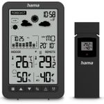 Hama Wetterstation Ko Samui, mit Außensensor, Funk, Wecker, Schwarz (00222219)