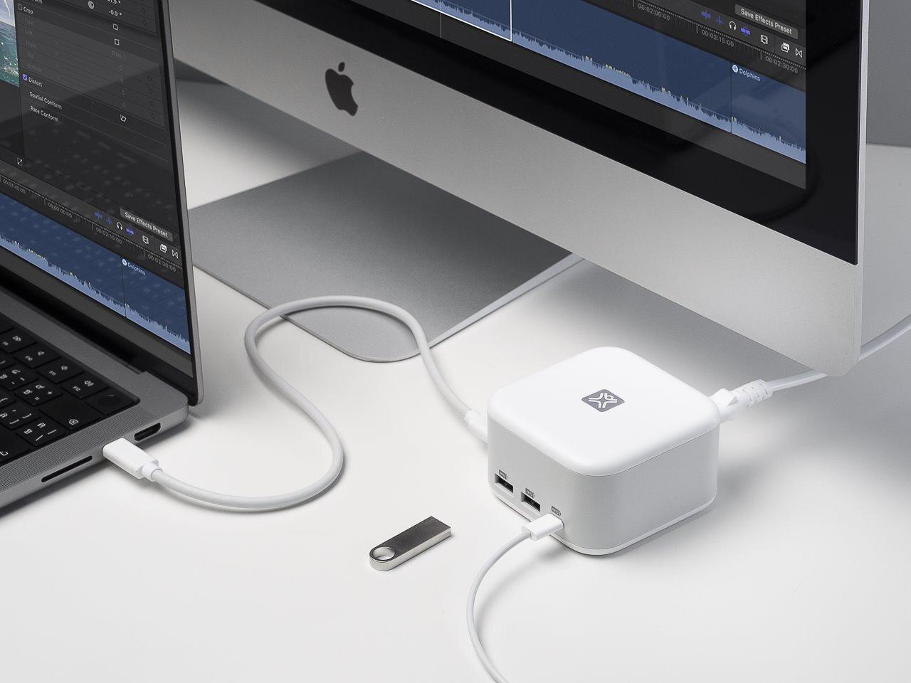 XtremeMac XWH-XCP-03 laptop-dockingstation & portreplikator Kabelgebunden USB 3.2 Gen 1 (3.1 Gen 1) Type-C Weiß (XWH-XCP-03)