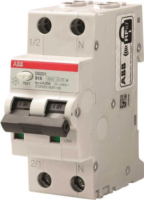 ABB DS201 B10 A30 FI/LS-Schalter 6kA 1P+N TypA B10 30mA (2CSR255180R1105)