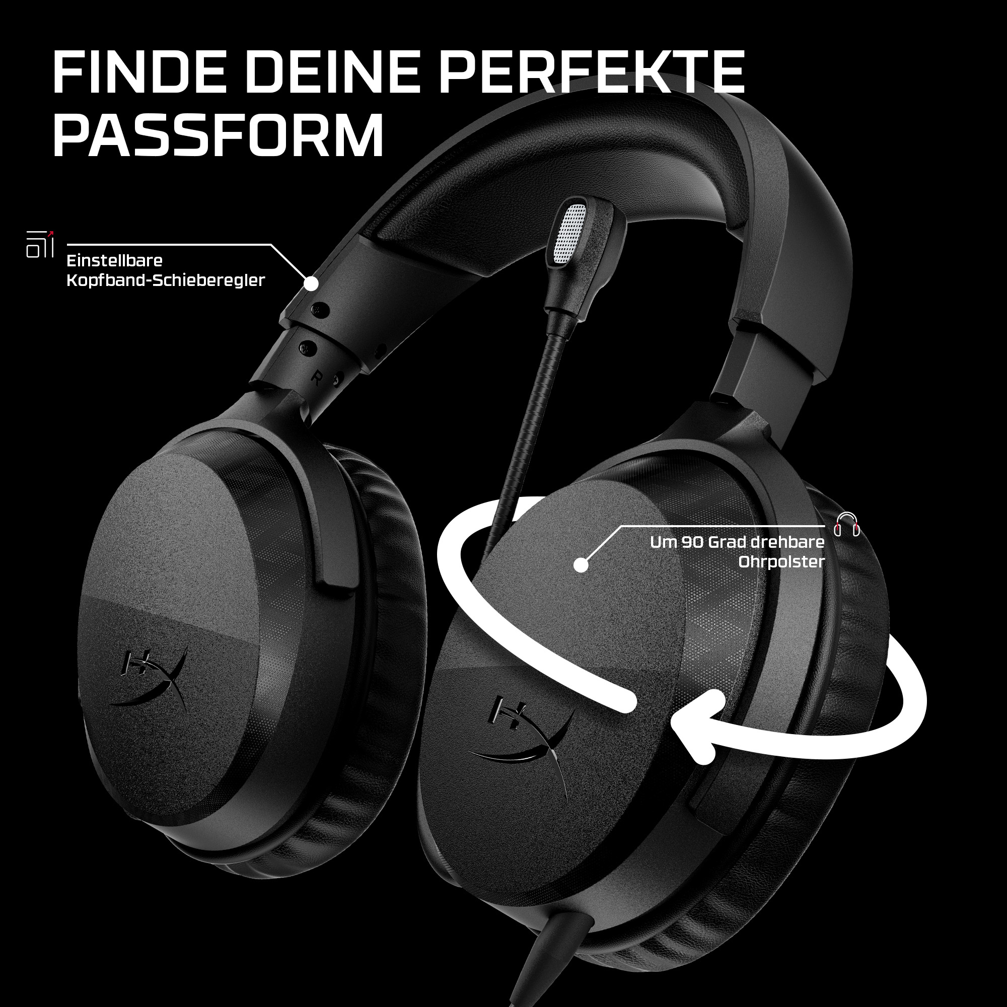 HyperX Cloud Stinger 3 Gaming-Headset Xbox, kabelgebunden, Schwarz