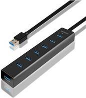 Axagon HUE-SA7BP Schnittstellen-Hub USB 3.2 Gen 1 (3.1 Gen 1) Type-A 5000 Mbit/s Schwarz (HUE-SA7BP)