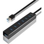 Axagon HUE-SA7BP Schnittstellen-Hub USB 3.2 Gen 1 (3.1 Gen 1) Type-A 5000 Mbit/s Schwarz (HUE-SA7BP)