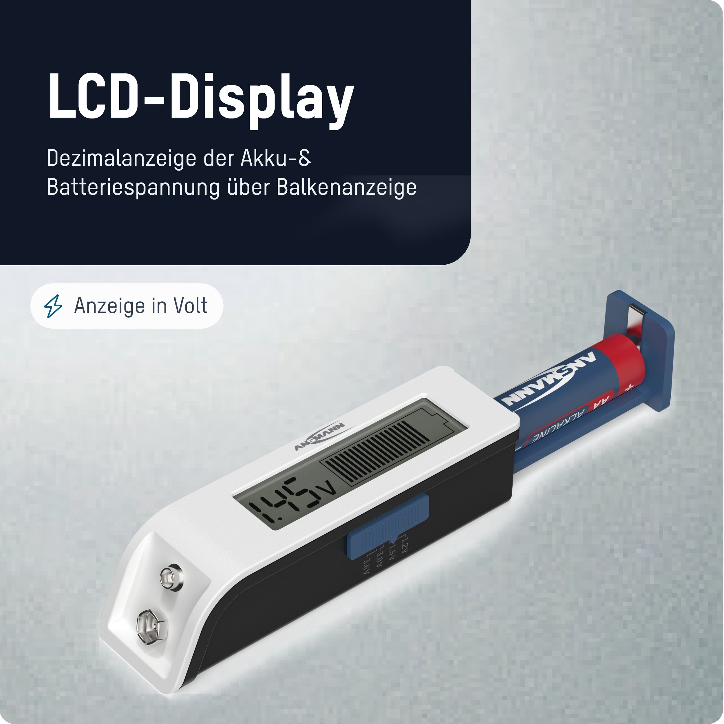 Ansmann Batterietester Universal 1900-0110 LCD Weiß