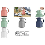 emsa Isolierkanne SAMBA WAVE, 1,0 Liter, weiß mit hochwertigem Glas-Isolierkolben, 100% dicht, - 1 Stück (3110600344)