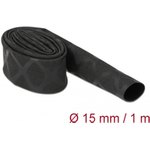 Delock Schrumpfschlauch X-Muster rutschfest 1 m x 15 mm schwarz (19586)