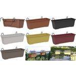 tera Blumenkasten-Set "Birka", inkl. Halter, dunkelrot Kasten aus recyceltem Kunststoff, Blumenkastenhalter aus - 1 Stück (33170050273)