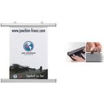 FRANKEN Plakatleiste, Aluminium, silber, Länge: 600 mm passend für DIN A0, zwei verstellbare Aufhängeösen (BS1003)