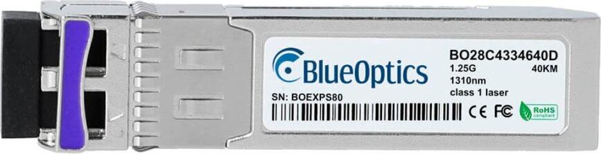 BlueOptics BO28C4334640DIN cSFP 2 Kanal Bidi Transceiver, LC-Duplex, 1000BASE-2BX-D, Singlemode Fiber, TX:1490nm/RX:1310nm, 40KM, -40°C/+85°C, DDM (BO28C4334640DIN)