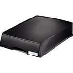 LEITZ Briefablage-Schublade Plus, DIN A4, schwarz aus Polystyrol, Überbreite, stapelbar mit Briefablage 5227/ (5210-00-95)