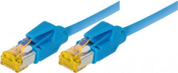 Patchkabel S/FTP, PiMF, Cat 6a, blau, 3.0 m Für 10 Gigabit/s, halogenfrei, mit Leoni-Kabel und Hirosesteckern TM31 (70703B)