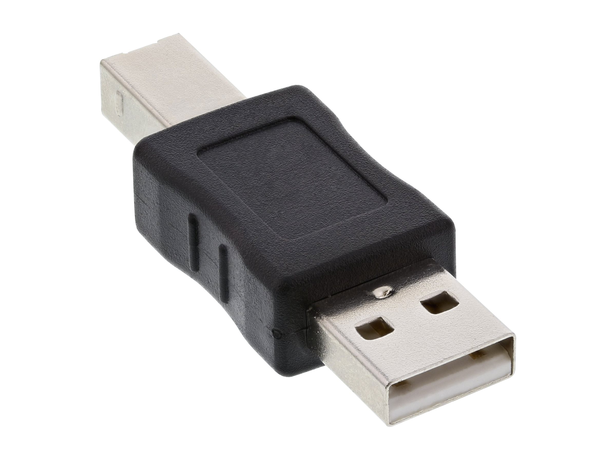 InLine USB 2.0 Adapter, USB Typ A auf USB Typ B, Schwarz