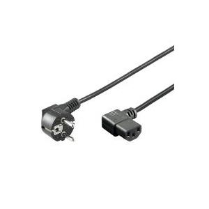 Wentronic Goobay Kaltgeräte Anschlusskabel beidseitig abgewinkelt, 1,5 m, Schwarz - Typ F (Typ F, CEE 7/7) > Gerätebuchse C13 (Kaltgeräteanschluss) (96042)