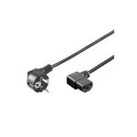 Wentronic Goobay Kaltgeräte Anschlusskabel beidseitig abgewinkelt, 1,5 m, Schwarz - Typ F (Typ F, CEE 7/7) > Gerätebuchse C13 (Kaltgeräteanschluss) (96042)
