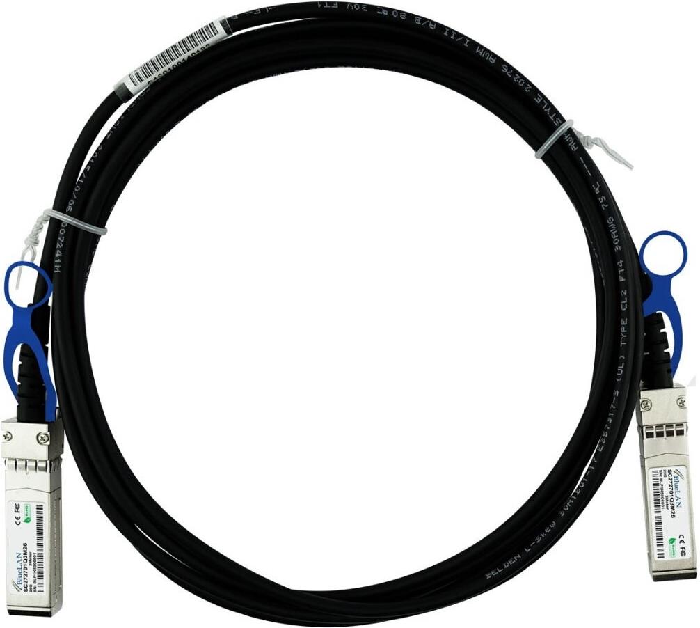 BlueOptics BlueLAN UACC-DAC-SFP28-2M-BL DAC SFP28 Kabel 2 m 25 Gbit/s Schwarz
