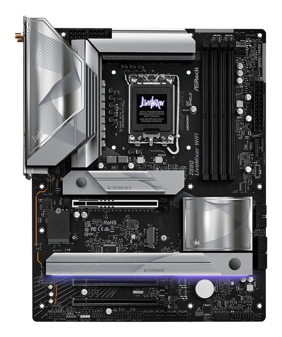 ASRock Z890 LiveMixer WiFi Mainboard ATX LGA 1851 DDR5 Wi-Fi 7 Schwarz