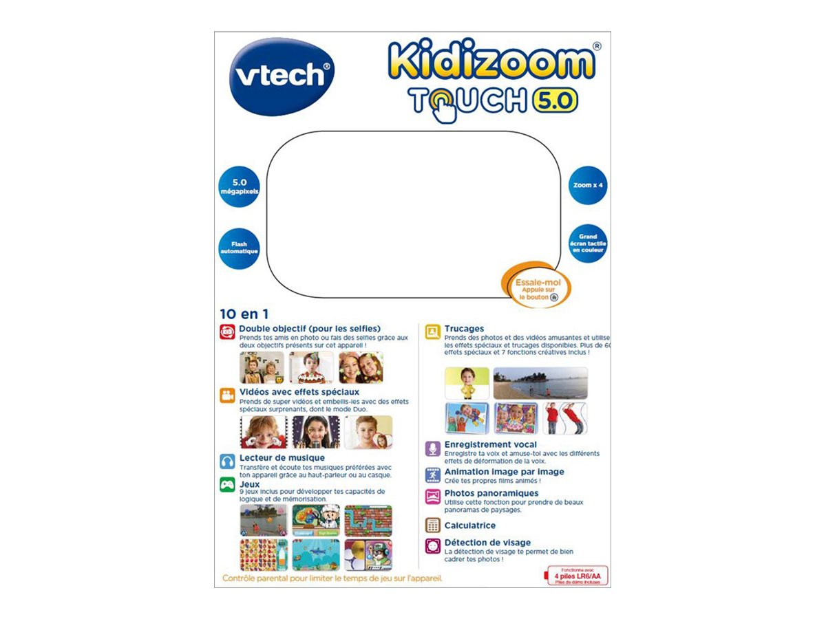 VTech Kidizoom Touch 5.0 Digitalkamera für Kinder 5 MP 3,5" LCD Blau