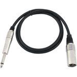Omnitronic 3022519A XLR Adapterkabel [1x XLR-Stecker 3 polig - 1x Klinkenstecker 6.3 mm (mono)] 0.90 m Schwarz (3022519A)