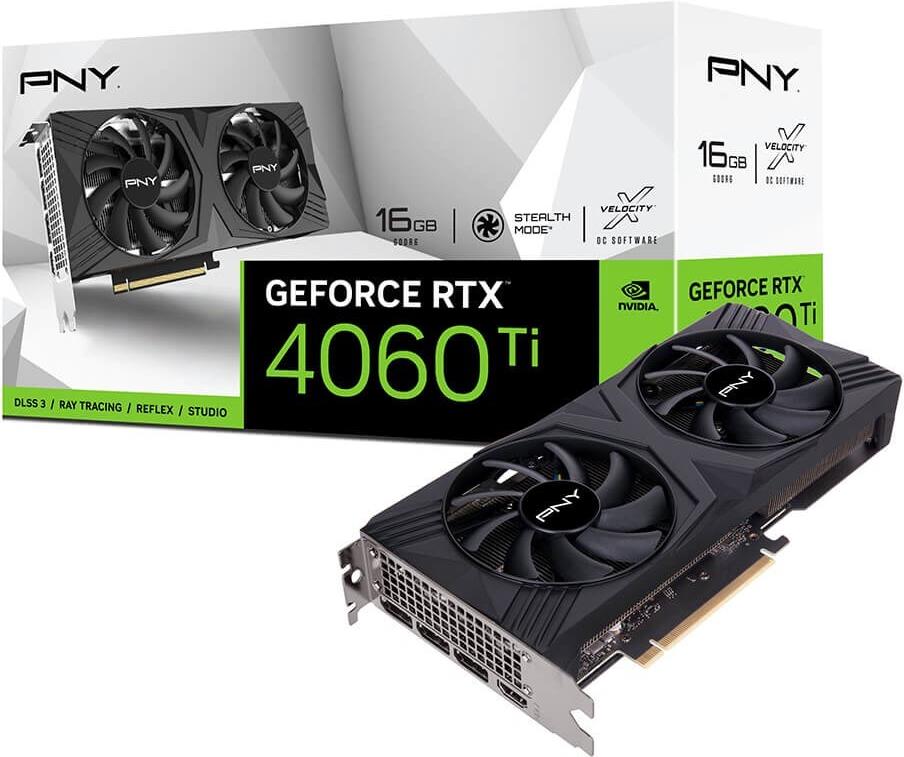 PNY GeForce RTX 4060 Ti 16 GB VERTO Dual Fan Grafikkarte Schwarz