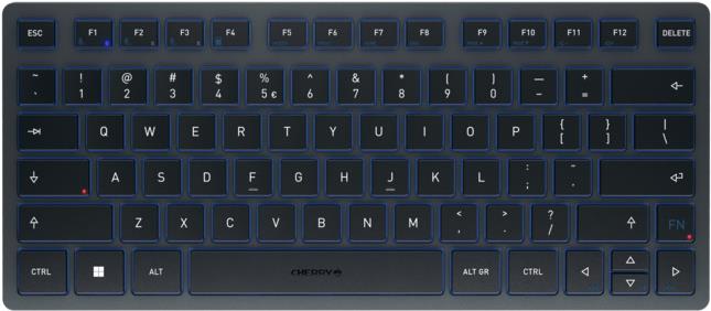 CHERRY KW 7100 MINI BT Tastatur Universal Bluetooth QWERTY US International Blau (JK-7100EU-22)