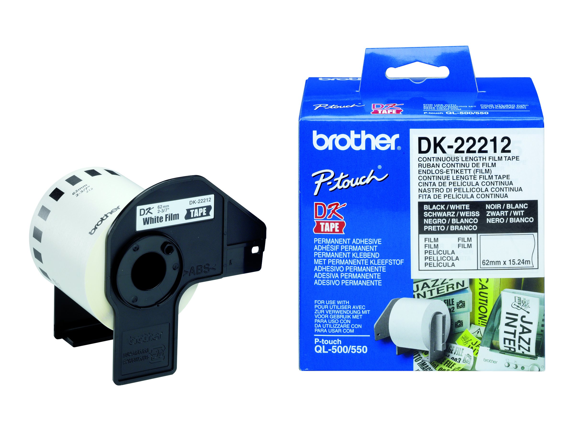 Brother DK-22212 Endlos-Etikettenrolle 62 mm x 15,2 m Weiß