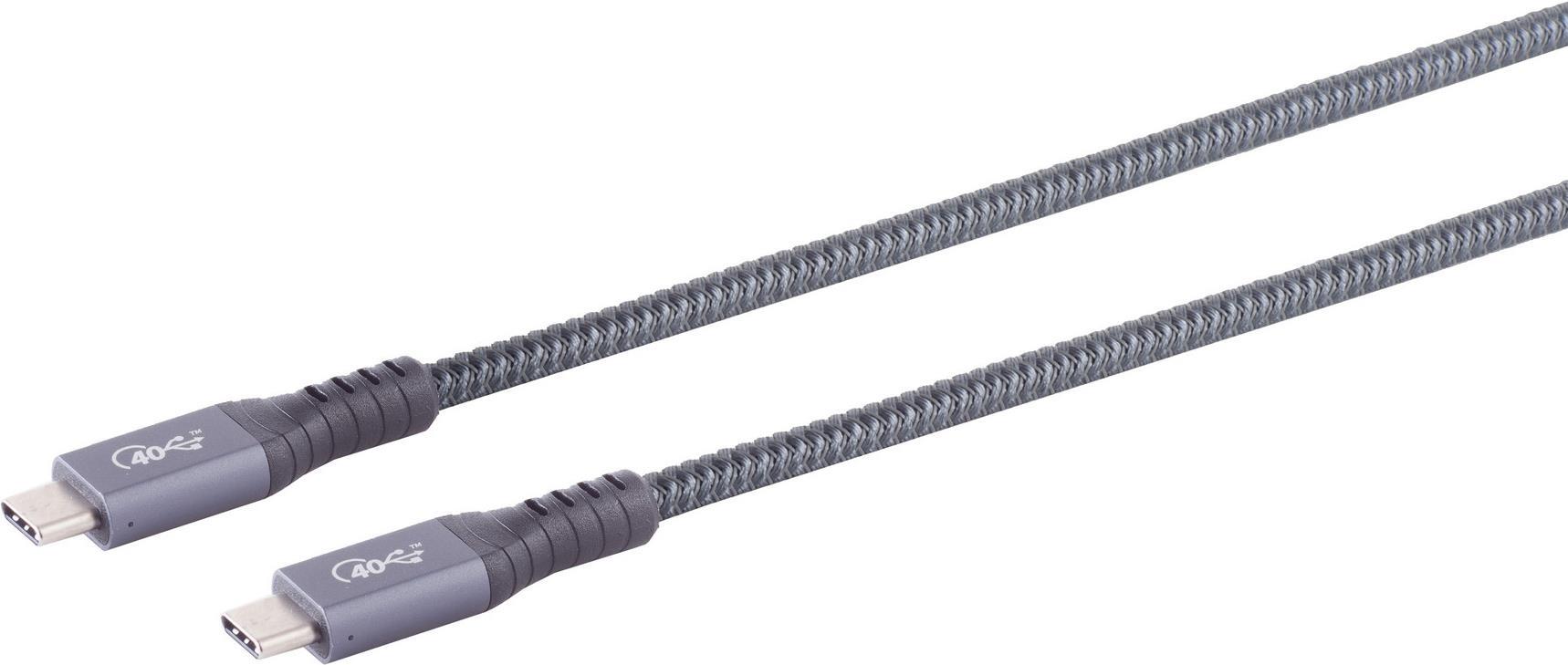 S/CONN maximum connectivity USB-C Verbindungskabel--USB Kabel Typ-C Stecker auf Typ C Stecker, 4.0 Gen 3x2, PRO, 1m (13-67020)
