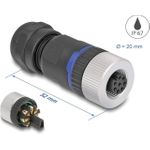 Delock M12 Steckverbinder A-kodiert 8 Pin Buchse zur Montage mit Schraubanschluss (60538)